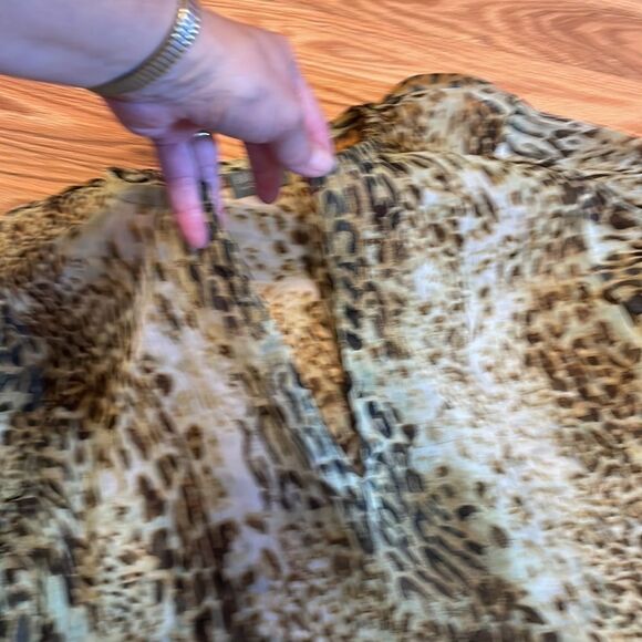 Additions but Chico’s Leopard Shirt, semi sheer top, V-neck, size 3, large - Picture 3 of 8